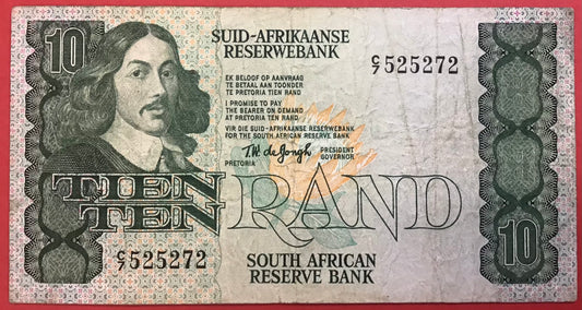 South Africa - 10 Rand (1978-81) P#120a  Kvalitet 1/1+