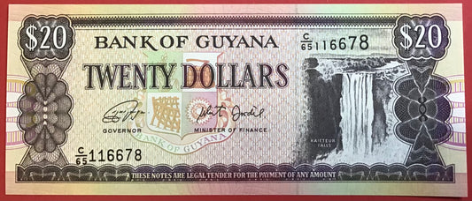 Guyana - 20 Dollars (1996) P#30f Kvalitet 0