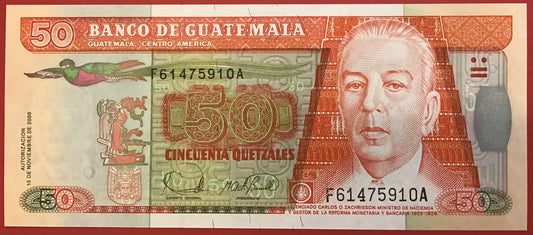 Guatemala - 50 Quetzales 15.11.2006 P#113a Kvalitet 0