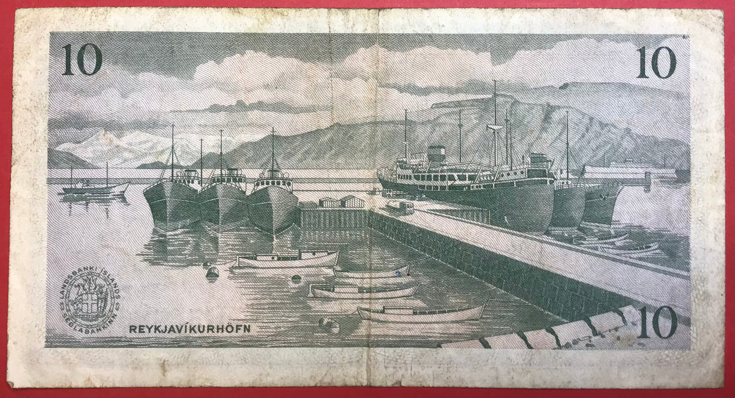 Iceland - 10 Krónur P#38b Kvalitet 1/1+