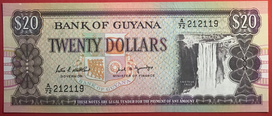 Guyana - 20 Dollars (1989) P#24d Kvalitet 0