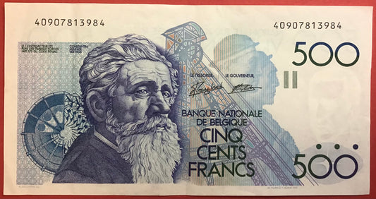Belgium - 500 Francs (1982-98) P#143a Kvalitet 1+