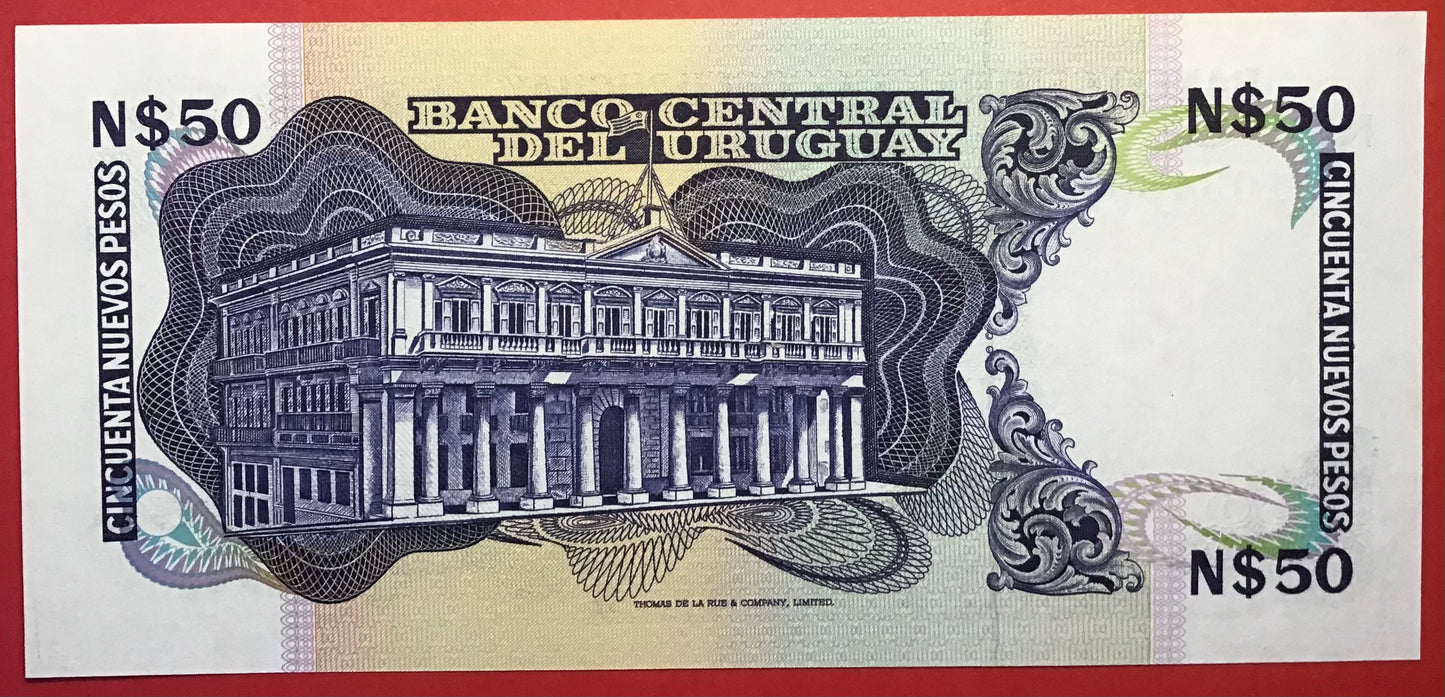 Uruguay - 50 Nuevos Pesos 1989 P#61A Kvalitet 01/0