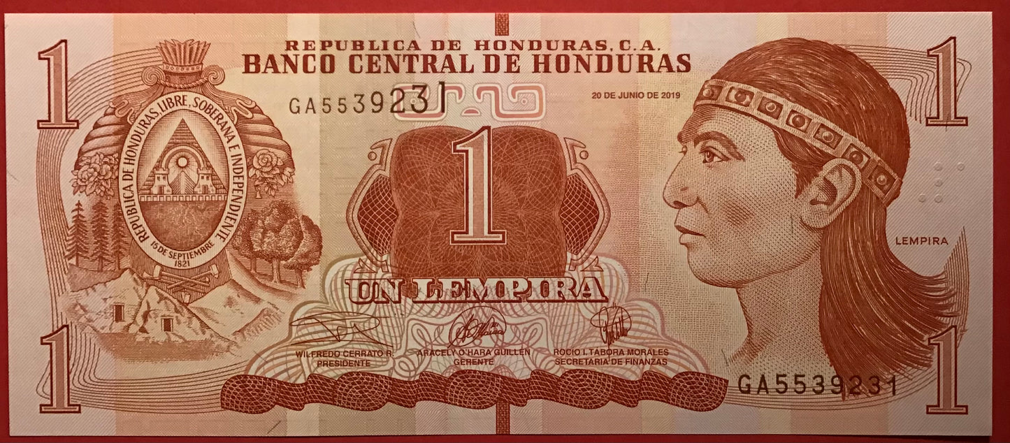 Honduras - 1 Lempira  20.6.2019 P#96 Kvalitet 0