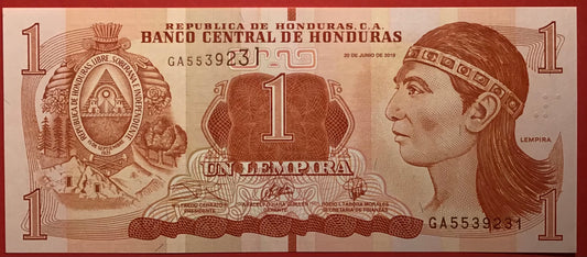 Honduras - 1 Lempira  20.6.2019 P#96 Kvalitet 0
