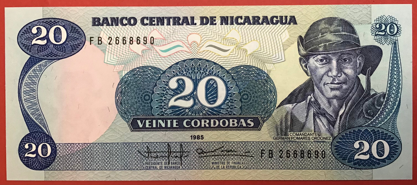 Nicaragua - 20 Córdobas 1985 P#152a Kvalitet 0