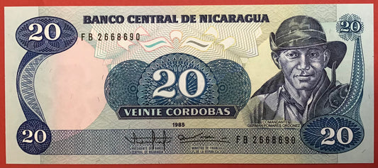 Nicaragua - 20 Córdobas 1985 P#152a Kvalitet 0