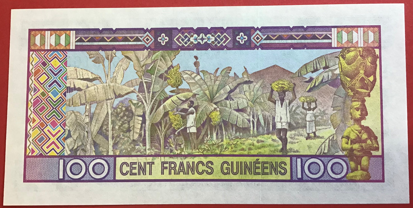 Guinea - 100 Francs 1985 P#30a Kvalitet 0