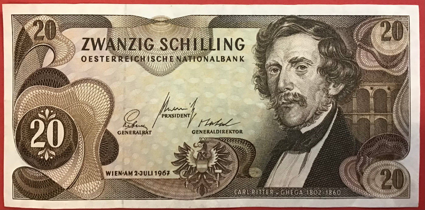 Austria - 20 Schilling 2.7.1967 P#42a Kvalitet 1+