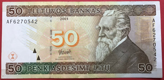 Lithuania - 50 Litu 2003 P#67 Kvalitet 1+