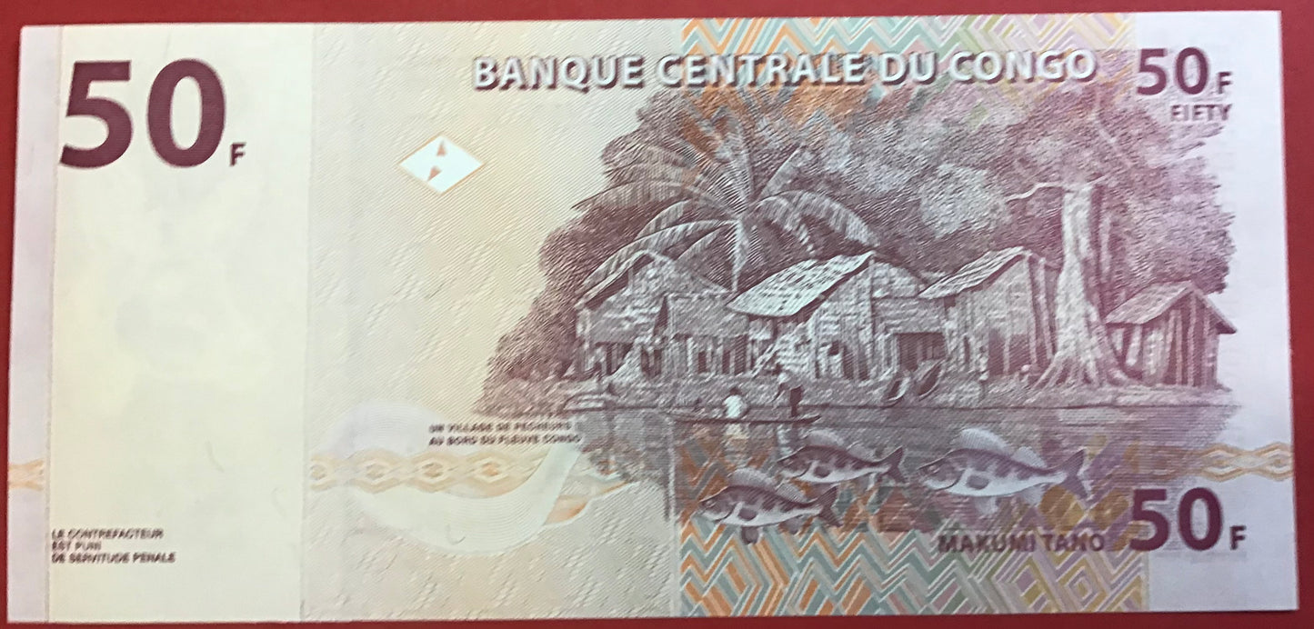 Congo Democratic Republic - 50 Francs 4.1.2000 P#91A Kvalitet 0