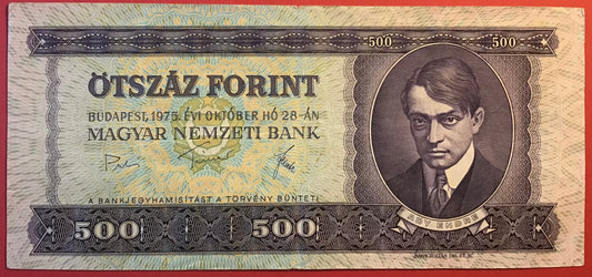 Hungary - 500 Forint 28.10.1975 P#172b Kvalitet 1+