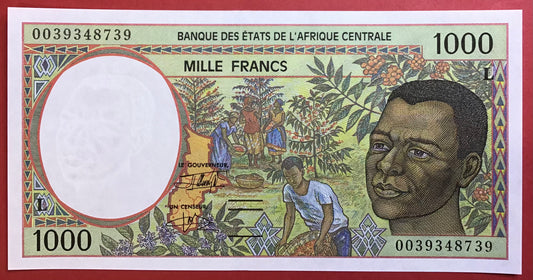 Central African Republic/Gabon - 1000 Francs 2000 P#402Lg Kvalitet 0
