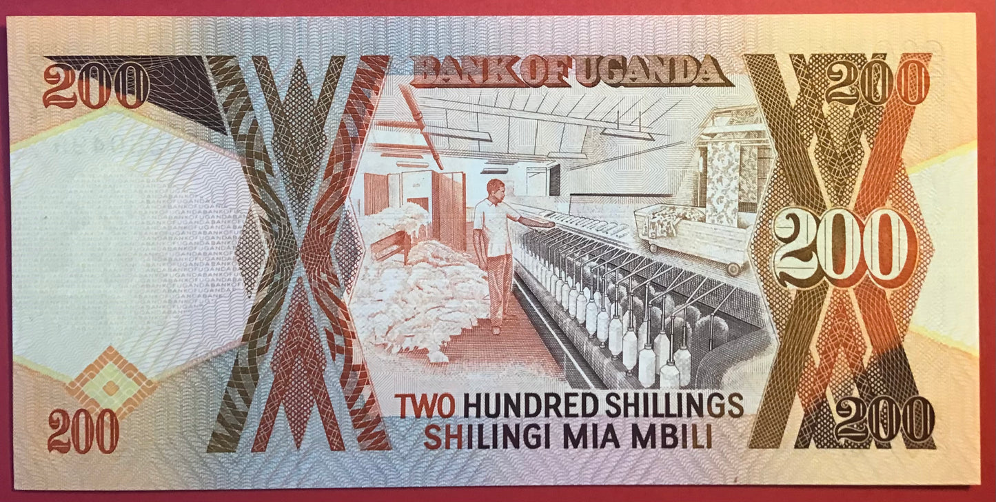 Uganda - 200 Shillings 1991 P#32b Kvalitet 01