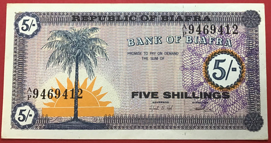 Biafra - 5 Shillings (1967) P#1 Kvalitet 1+/01