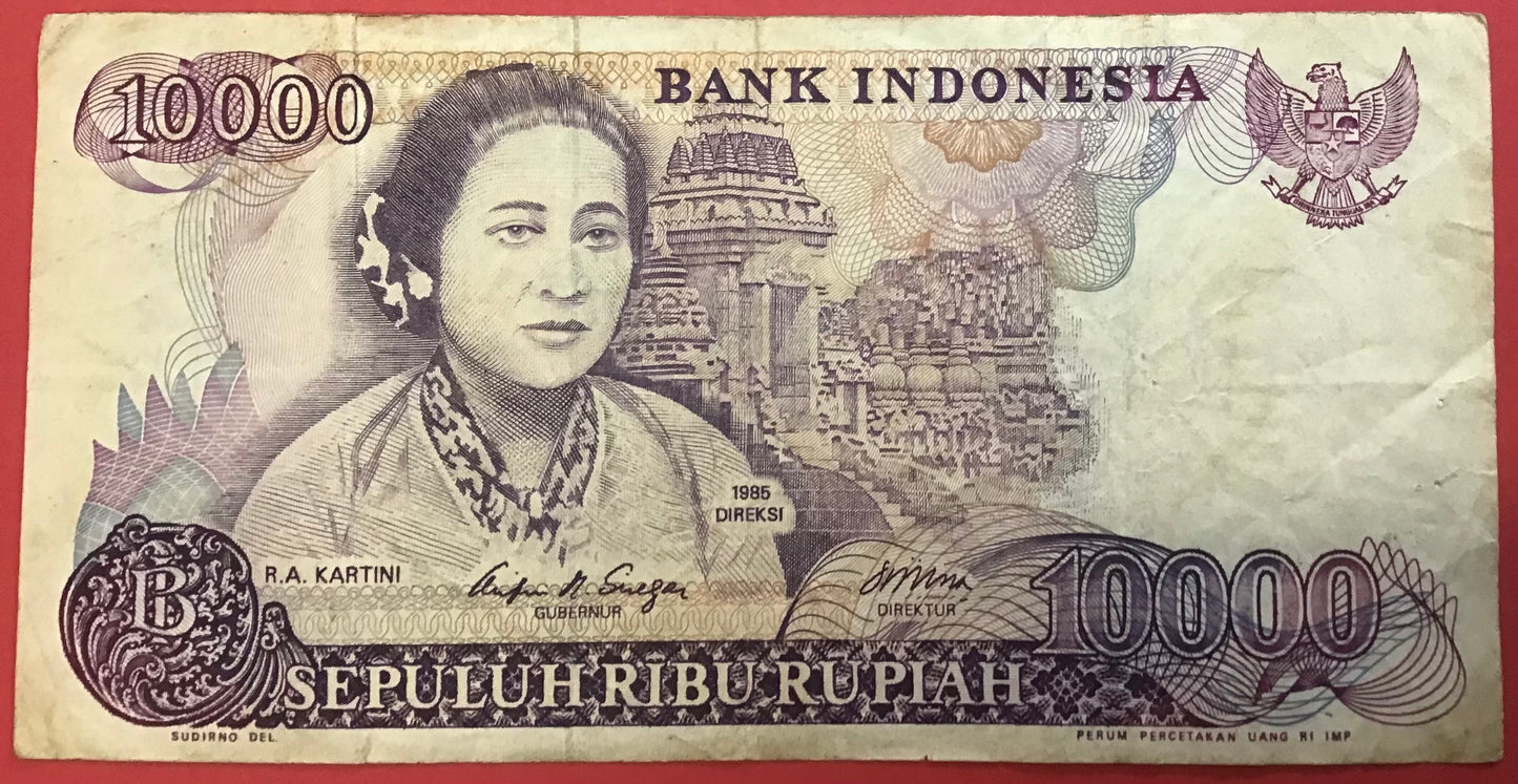 Indonesia - 10.000 Rupiah 1985P#126a Kvalitet 1
