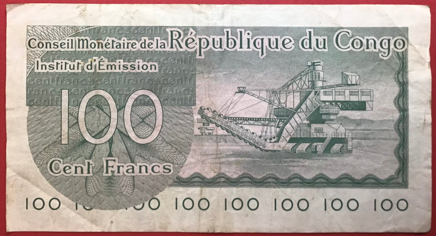 Congo Democratic Republic - 100 Francs 19.6.1963 P#1a Kvalitet 1/1+