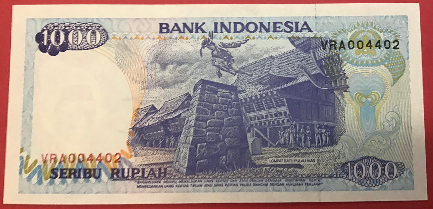 Indonesia - 1000 Rupiah 1992/1993 P#129b Kvalitet 0