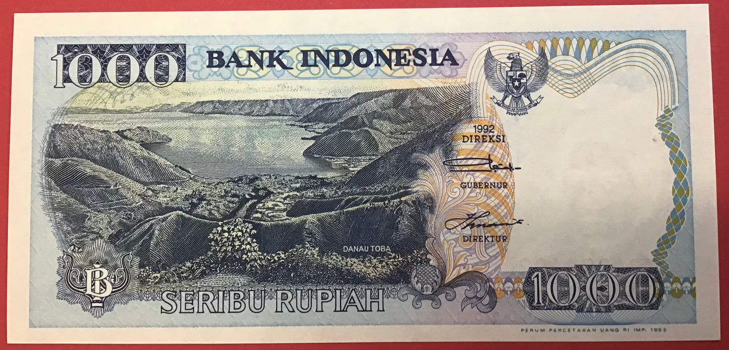 Indonesia - 1000 Rupiah 1992/1993 P#129b Kvalitet 0