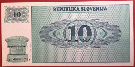 Slovenia - 10 Tolarjev 1990 P#4a Kvalitet 0