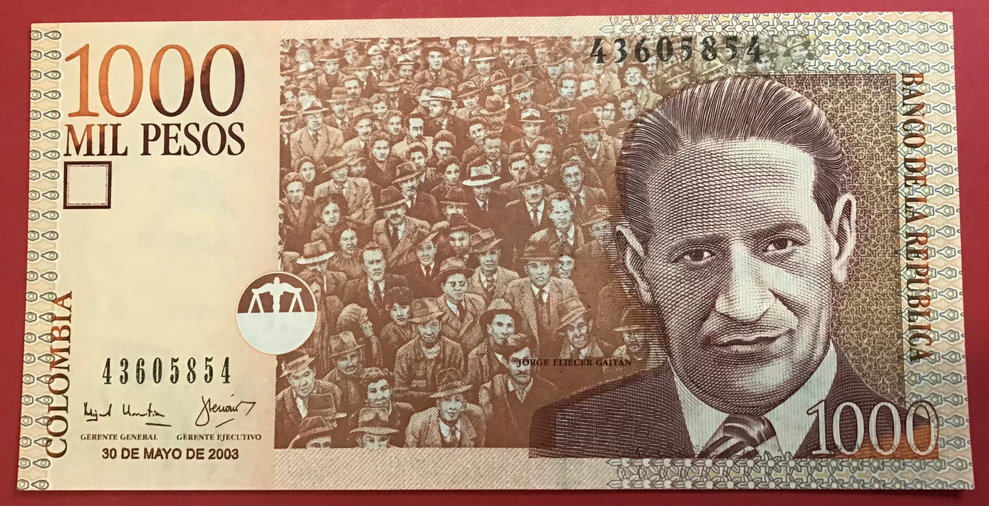 Colombia - 1000 Pesos 30.5.2003 P#450e Kvalitet 0