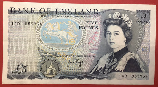Great Britain - 5 Pounds (1973-80) P#378b Kvalitet 1+