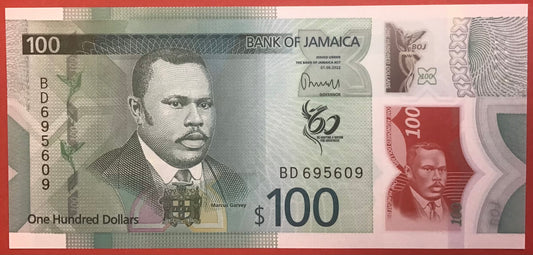 Jamaica - 100 Dollars 1.6.2022 P#W97 Kvalitet 0