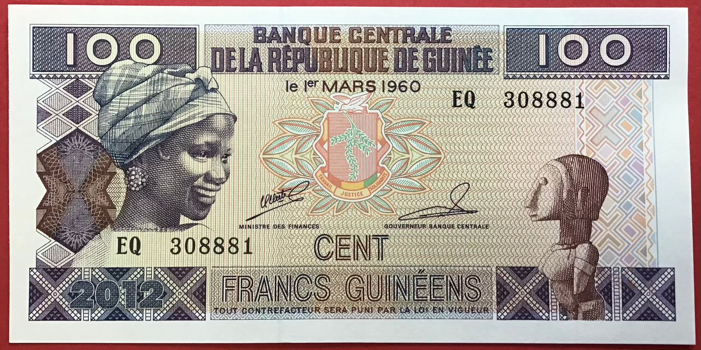 Guinea - 100 Francs 2012 P#35b Kvalitet 0