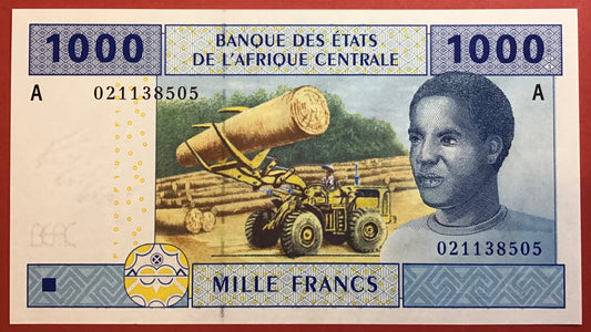 Central African Republic/Gabon - 1000 Francs 2002 P#407A Kvalitet 0