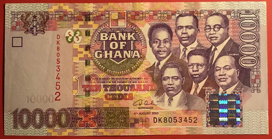 Ghana - 10.000 Cedis 4.8.2003 P#35b Kvalitet 1+/01