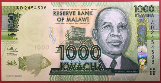 Malawi - 1000 Kwacha 1.1.2013 P#62b Kvalitet 0