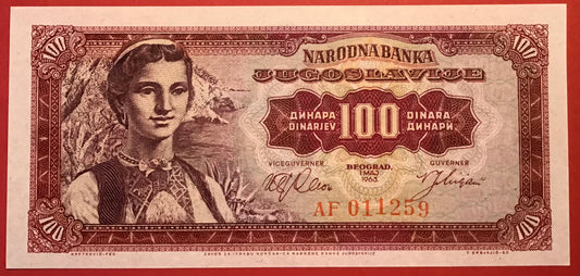 Yugoslavia - 100 Dinara 1.5.1963 P#73a Kvalitet 01/0