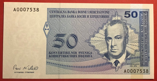 Bosnia-Herzegovina - 50 Convertible Pfeniga (1998) P#57a Kvalitet 0
