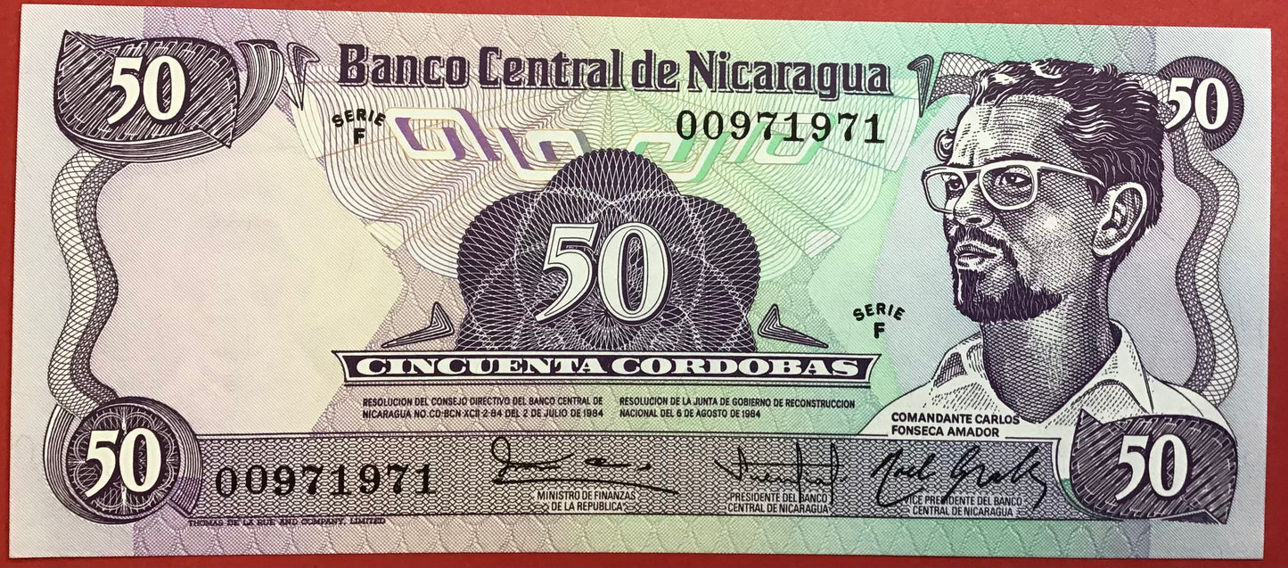 Nicaragua - 50 Córdobas 6.8.1984 P#140 Kvalitet 0