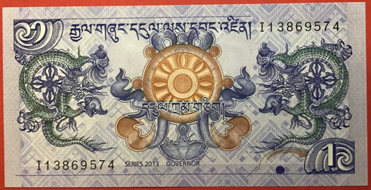 Bhutan - 1 Ngultrum 2013 P#27b Kvalitet 0