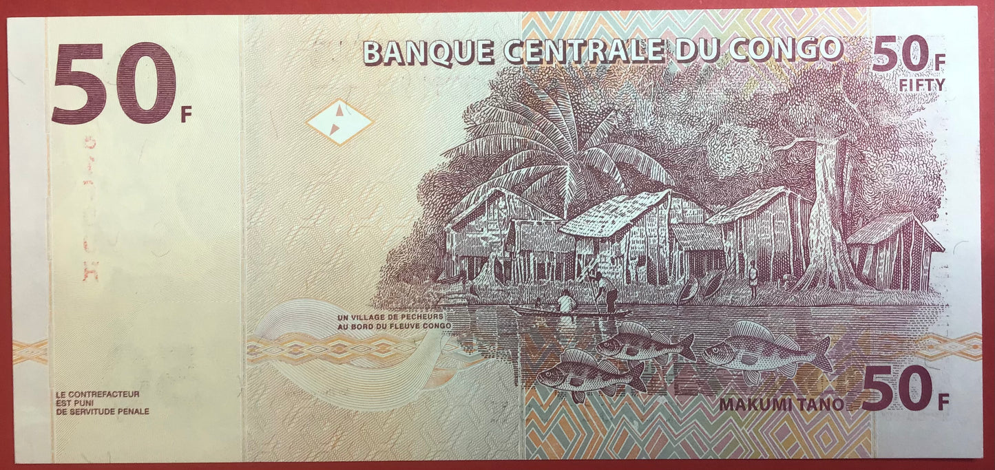 Congo Democratic Republic - 50 Francs 4.1.2000 P#91A Kvalitet 0