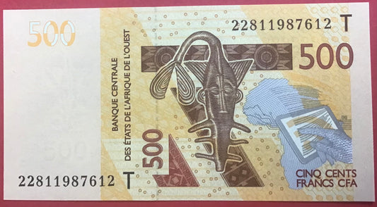West African States/Togo - 500 Francs 2022 P#819T Kvalitet 0