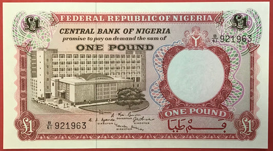 Nigeria - 1 Pound (1967) P#8 Kvalitet 0