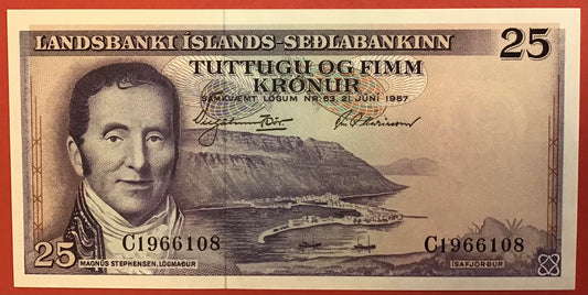 Iceland - 25 Krónur P#39a Kvalitet 0
