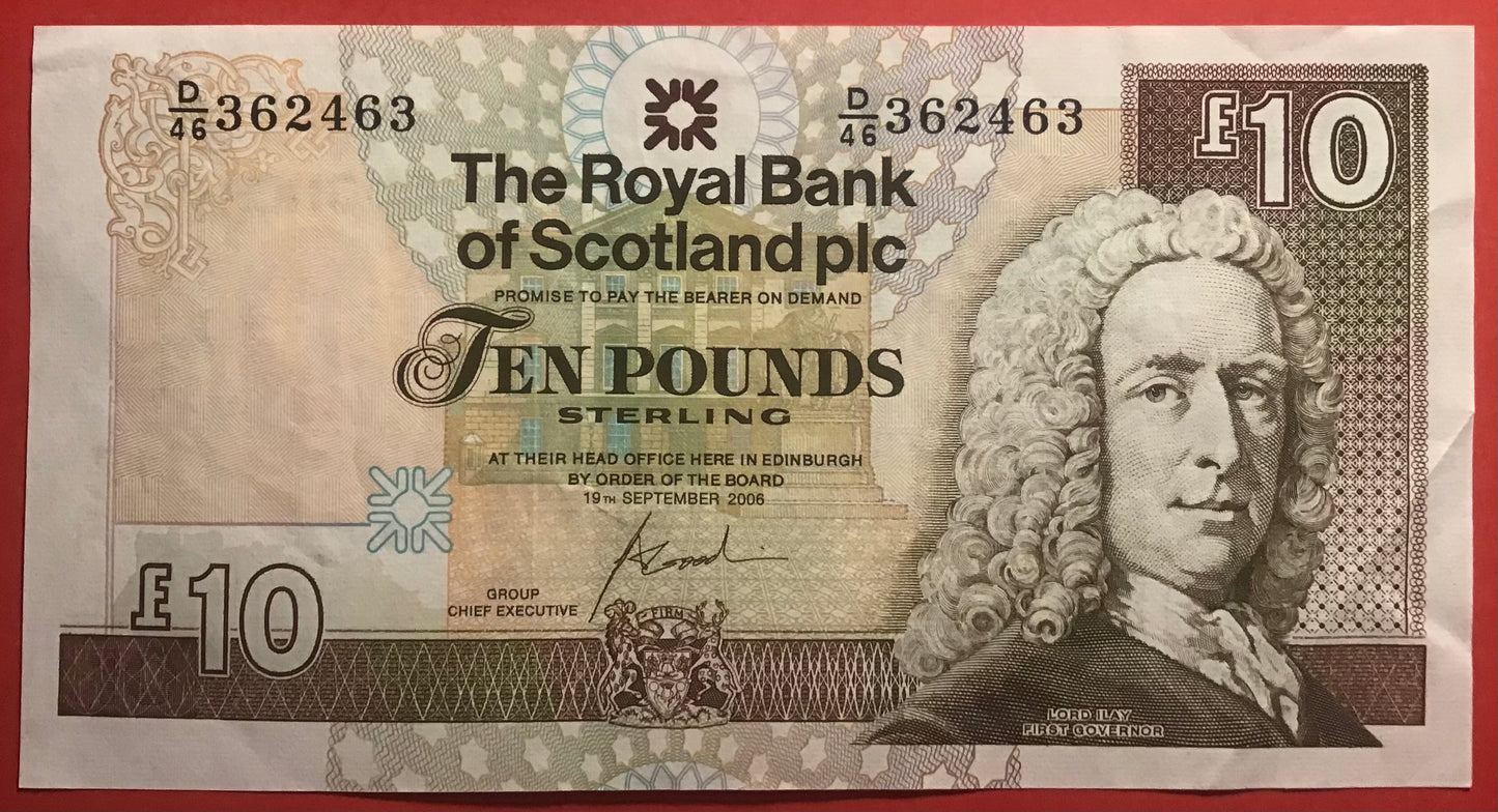 Scotland - 10 Pounds 19.6.2006 P#353b Kvalitet 1+