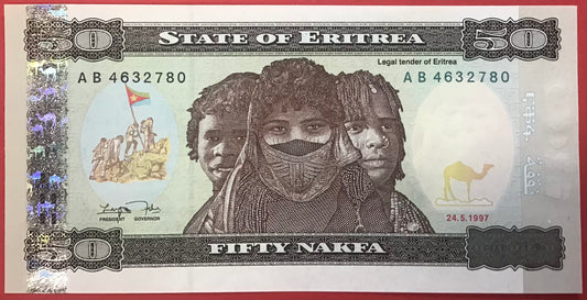 Eritrea - 50 Nakfa 24.5.1997 P#5 Kvalitet 0