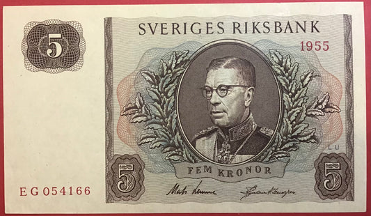 Sweden - 5 Kronor 1955 P#42b Kvalitet 01