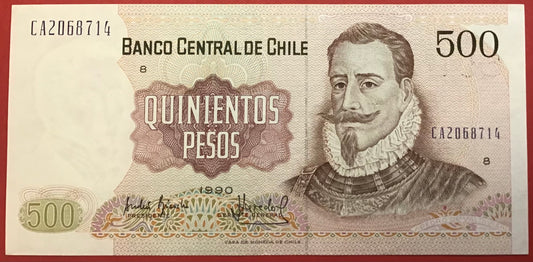 Chile - 500 Pesos 1990 P#153b Kvalitet 01