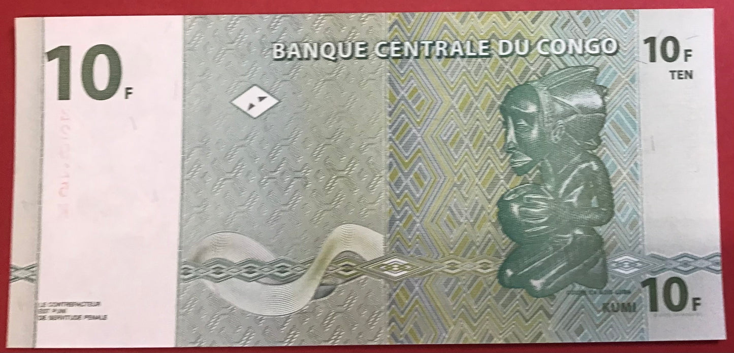 Congo Democratic Republic - 10 Francs 1.11.1997 P#87B Kvalitet 0