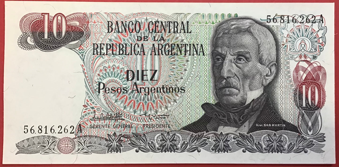 Argentina - 10 Pesos Argentinos (1983-84) P#313a Kvalitet 0