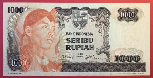 Indonesia - 1000 Rupiah 1968 P#110a Kvalitet 0
