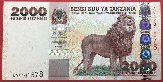 Tanzania - 2000 Shilingi 2003 P#37a Kvalitet 0