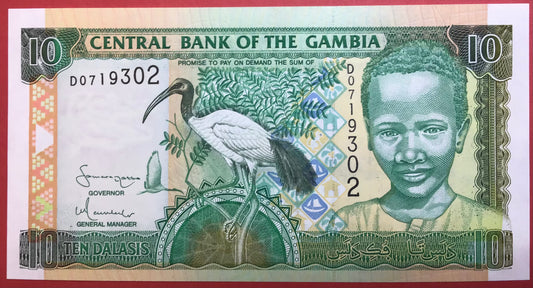 Gambia - 10 Dalasis (2001-05) P#21c Kvalitet 0