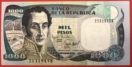 Colombia - 1000 Pesos 3.1.1994 P#438 Kvalitet 01