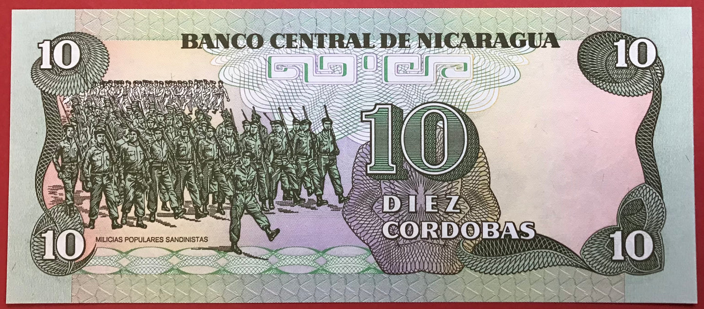 Nicaragua - 10 Córdobas 1985 P#151a Kvalitet 0